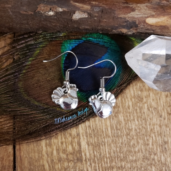 Chicken earrings ~Cowgirl Jewelry~Hen party favors~Country~Cowboy earrings 4H - Picture 4 of 10